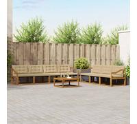 vidaXL Set di divani da esterno con cuscino 8 pcs Naturale e Beige