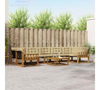 vidaXL Set di divani da esterno con cuscino 8 pcs Naturale e Beige