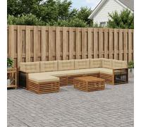 vidaXL Set di divani da esterno con cuscino 8 pcs Naturale e Beige