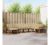 vidaXL Set di divani da esterno con cuscino 8 pcs Naturale e Beige, Divano Sezionale Moderno per Giardino, Set Lounge Esterno, Mobili da Patio, Comoda Soluzione per Sedersi