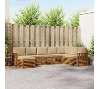 vidaXL Set di divani da esterno con cuscino 8 pcs Naturale e Beige