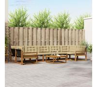 vidaXL Set di divani da esterno con cuscino 8 pcs Naturale e Beige