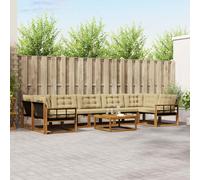 vidaXL Set di divani da esterno con cuscino 8 pcs Naturale e Beige