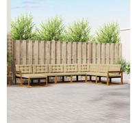 vidaXL Set di divani da esterno con cuscino 8 pcs Naturale e Beige, Set Divano da Giardino, Mobili Moderni, Seduta Resistente per Terrazzo, Lettino Confortevole, Design Elegante