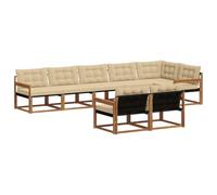 vidaXL Set di divani da esterno con cuscino 8 pcs Naturale e Beige, Divano da giardino moderno, resistente, set per terrazzo, arredamento per patio, spazio lounge