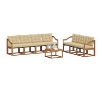 vidaXL Set di divani da esterno con cuscino 8 pcs Naturale e Beige, Divano moderno per esterni, arredo giardino resistente, set da patio, lounge per relax e comfort