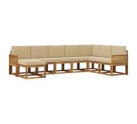 vidaXL Set di divani da esterno con cuscino 8 pcs Naturale e Beige