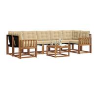 vidaXL Set di divani da esterno con cuscino 8 pcs Naturale e Beige, Set di divani moderni per esterni, lounge giardino resistente, posti a sedere in patio, ensemble per il giardino
