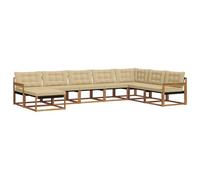 vidaXL Set di divani da esterno con cuscino 8 pcs Naturale e Beige