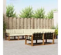 vidaXL Set di divani da esterno con cuscino 8 pcs Naturale e Crema, Divano da giardino moderno, resistente, set per terrazzo, arredamento per patio, spazio lounge