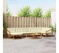 vidaXL Set di divani da esterno con cuscino 8 pcs Naturale e Crema