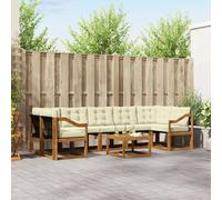 vidaXL Set di divani da esterno con cuscino 8 pcs Naturale e Crema