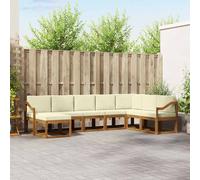 vidaXL Set di divani da esterno con cuscino 8 pcs Naturale e Crema