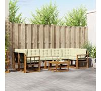 vidaXL Set di divani da esterno con cuscino 8 pcs Naturale e Crema, Set di divani moderni per esterni, lounge giardino resistente, posti a sedere in patio, ensemble per il giardino