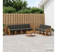 vidaXL Set di divani da esterno con cuscino 8 pcs Naturale e Nero