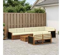 vidaXL Set divano da esterno con cuscino, 9 pezzi, salotto da giardino, robusto divano da esterno, modulare per terrazza, zona seduta e comfort
