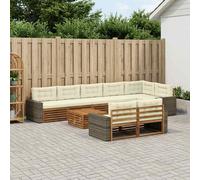 vidaXL Set divano da esterno con cuscino, 9 pezzi, salotto da giardino, robusto divano da esterno, modulare per terrazza, zona seduta e comfort