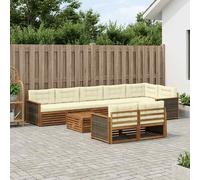 vidaXL Set divano da esterno con cuscino, 9 pezzi, salotto da giardino, robusto divano da esterno, modulare per terrazza, zona seduta e comfort