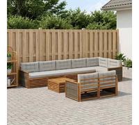 vidaXL Set divano da esterno con cuscino, 9 pezzi, salotto da giardino, robusto divano da esterno, modulare per terrazza, zona seduta e comfort