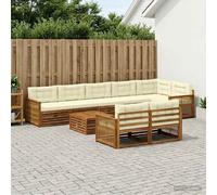 vidaXL Set divano da esterno con cuscino, 9 pezzi, salotto da giardino, robusto divano da esterno, modulare per terrazza, zona seduta e comfort