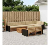 vidaXL Set di divani da esterno con cuscino 9 pcs