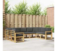 vidaXL Set divano da esterno con cuscino 9 pezzi bianco e antracite, divani da giardino moderni, mobili da giardino resistenti alle intemperie, mobili da salotto in legno di acacia, posti belli, bella
