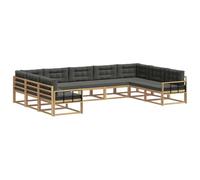 vidaXL Set di divani da esterno con cuscino 9 pcs Bianco e Antracite, Mobili da giardino moderni, set divano accogliente, zona lounge, posti a sedere per esterni