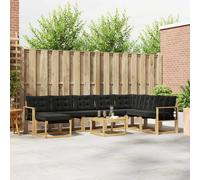 vidaXL Set di divani da esterno con cuscino 9 pcs Bianco e Nero