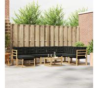 vidaXL Set di divani da esterno con cuscino 9 pcs Bianco e Nero, Set di divani da giardino moderni, lounge all'aperto, mobili impermeabili, divano perfetto per il patio