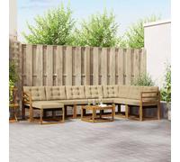 vidaXL Set di divani da esterno con cuscino 9 pcs Naturale e Beige
