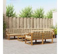 vidaXL Set di divani da esterno con cuscino 9 pcs Naturale e Beige