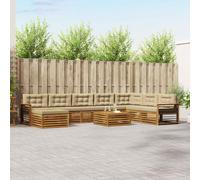 vidaXL Set di divani da esterno con cuscino 9 pcs Naturale e Beige