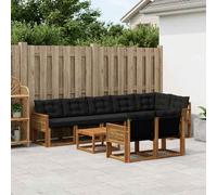vidaXL Set di divani da esterno con cuscino 9 pcs Naturale e Nero