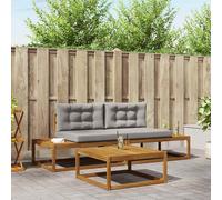 vidaXL Set di divani da esterno con cuscino Grigio Naturale e Chiaro