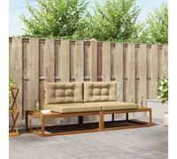vidaXL Set di divani da esterno con cuscino 2 Pezzo Naturale e Beige, Divano moderno da esterno, mobili da giardino resistenti, divano sezionale, seduta flessibile per patio, set da lounge resistente