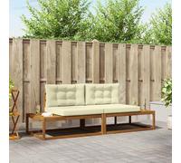 vidaXL Set di divani da esterno con cuscino 2 Pezzo Naturale e Crema, Divano moderno da esterno, mobili da giardino resistenti, divano sezionale, seduta flessibile per patio, set da lounge resistente