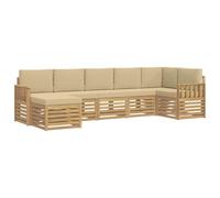 vidaXL Set di divani da esterno da 6 pezzi, bianco e beige, scopri divani esterni moderni, mobili sezionali per terrazze e lounge da giardino per il tuo patio