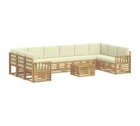 vidaXL Set di divani da esterno da 8 pezzi, bianco e crema, divano moderno per esterni, mobile sezionale, durevole, ideale per patio e terrazza