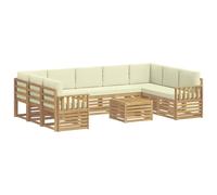 vidaXL Set di divani da esterno da 8 pezzi, bianco e crema, mobili da giardino, divano da esterno moderno, set sezionale per terrazza e patio, design durevole e confortevole