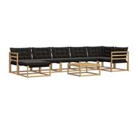 vidaXL Set di divani da esterno da 8 pezzi, bianco e nero, divano da giardino durevole e moderno, mobili per rilassarsi, sedie ergonomiche, lounge a prova di intemperie, divano da patio