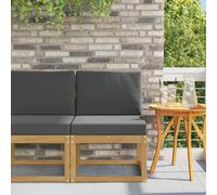 vidaXL Set di divani da esterno bianco e antracite, mobili da patio moderni, resistenti alle intemperie, ideali per rilassarsi in giardino, con disegni in legno di acacia