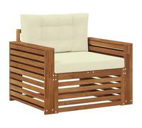 vidaXL Set di divani da esterno Legno di Acacia Massello e Poliestere, Divano da giardino, set modulari per esterni, mobili resistenti per relax in terrazza e cortile