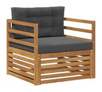 vidaXL Set di divani da esterno Legno di Acacia Massello e Poliestere, Divano da giardino, set modulari per esterni, mobili resistenti per relax in terrazza e cortile