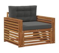 vidaXL Set di divani da esterno Legno di Acacia Massello e Poliestere, Divano da giardino, set modulari per esterni, mobili resistenti per relax in terrazza e cortile