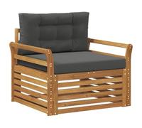 vidaXL Set di divani da esterno Legno di Acacia Massello e Poliestere, Divano da giardino, set modulari per esterni, mobili resistenti per relax in terrazza e cortile