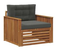vidaXL Set di divani da esterno Legno di Acacia Massello e Poliestere, Divano da giardino, set modulari per esterni, mobili resistenti per relax in terrazza e cortile