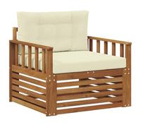 vidaXL Set di divani da esterno Legno di Acacia Massello e Poliestere, Divano da giardino, set modulari per esterni, mobili resistenti per relax in terrazza e cortile