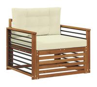 vidaXL Set di divani da esterno Legno di Acacia Massello e Poliestere, Divano da giardino, set modulari per esterni, mobili resistenti per relax in terrazza e cortile