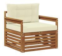 vidaXL Set di divani da esterno Legno di Acacia Massello e Poliestere, Divano da giardino, set modulari per esterni, mobili resistenti per relax in terrazza e cortile