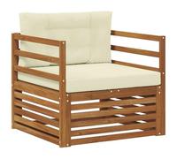 vidaXL Set di divani da esterno Legno di Acacia Massello e Poliestere, Divano da giardino, set modulari per esterni, mobili resistenti per relax in terrazza e cortile